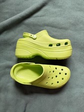 green platform crocs