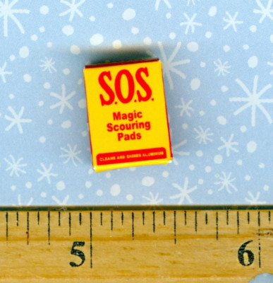 Dollhouse Miniature Size a Vintage S O S  Soap Pads Box # 2