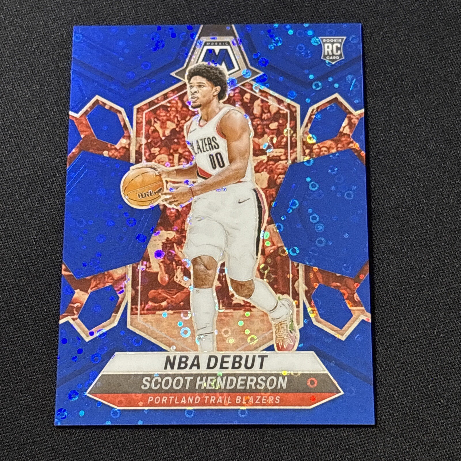 Scoot Henderson 2023-24 Panini Mosaic NBA Debut Fast Break Blue Rookie RC /85