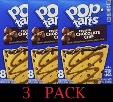 3x Kellogg's Pop Tarts FROSTED CHOCOLATE CHIP Toaster Pastries 13.5 oz - 3 PACK