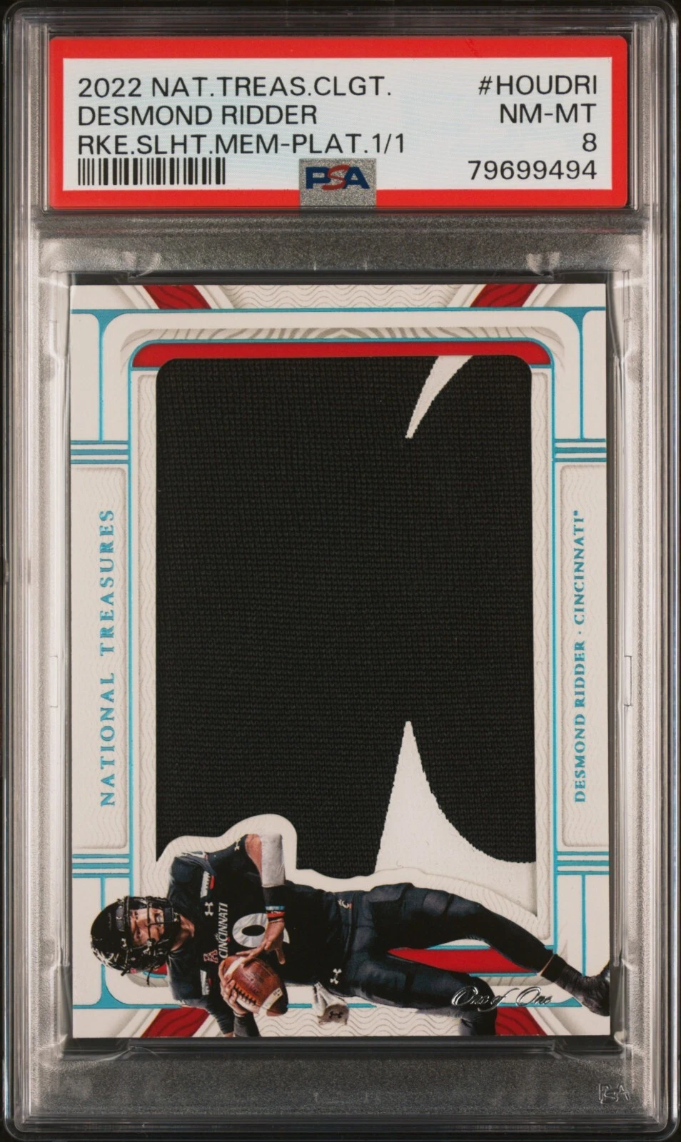 Desmond Ridder Panini National Treasures Collegiate Rookie Silhouettes Memorabilia #HOUDRI Platinum 1/1