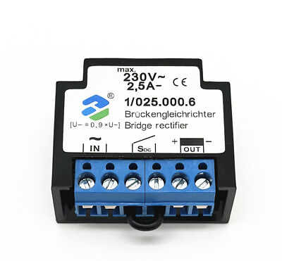 1/025.000.6 max 230V 2.5A Motor Brake Rectifier Brückengleichrichter Bridge
