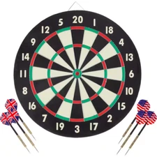 Dart Board Game Set with Six 17 G Brass Tipped Darts fast