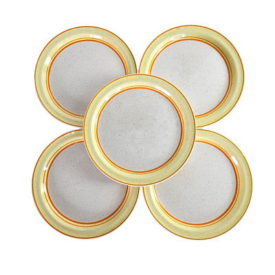 Brendan Erin Stone Sun Dessert Plates 7.25'' Stoneware Yellow Ireland Set of 5