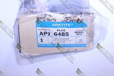 Crouse Hinds, APJ 6485-M72, Pin and Sleave Plug Male 60a 600v Connector Arktite