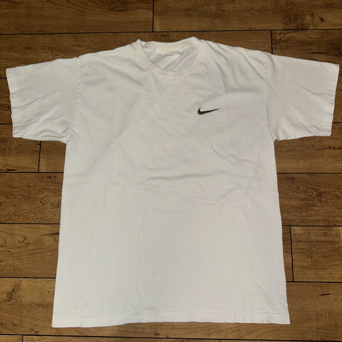 Nike ブラウン Tシャツ　80s 90s old Nike Vintage Nike T-Shirt White Large Brown Swoosh 20x26.5 | eBay