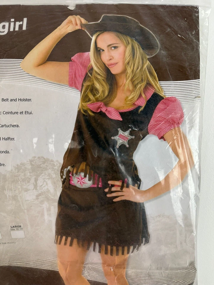 Disfraz de Vaquera Rubie’s Vestido Elegante Salvaje Oeste Americano Vaquero Marrón M Foto 4 de 4