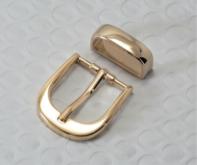 1 inch(25mm)BUCKLE with or no Keeper Set(#211g)  Gold Color Bonus rivets, USA.