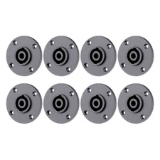 8pcs NL4MPR Speakon 4 Pole Round Chassis Mount Connector Replacement for Neutrik
