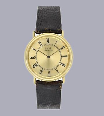 Vintage 1980s Men's Piaget Ultra-Thin 18K Yellow Gold watch Ref