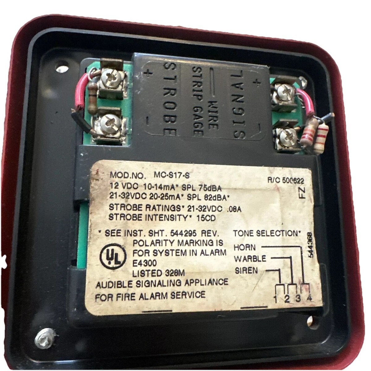 Cerberus Pyrotronics Horn strobe Fire Alarms MC-S17-S & Exterior