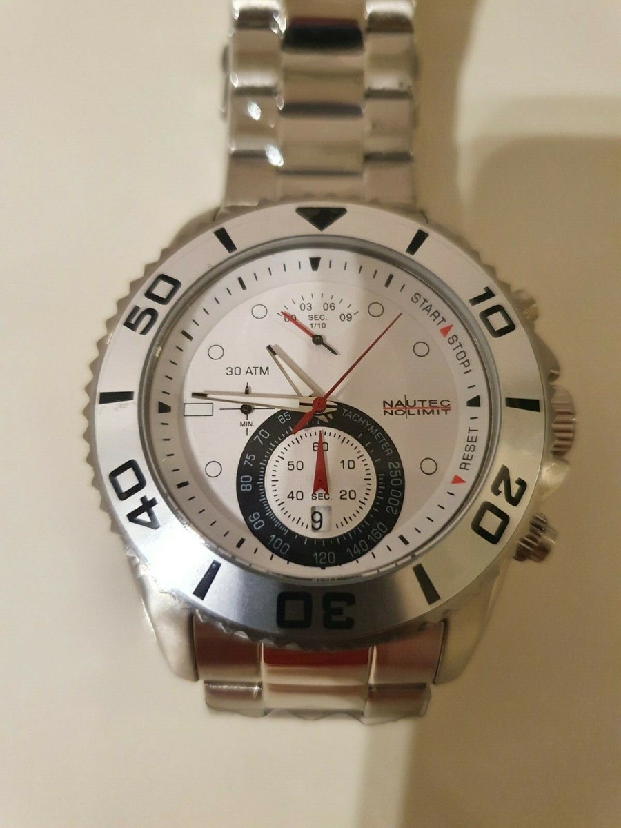 Nautec No Limit Herren Taucheruhr Counter Edelstahl COUF-QZ-ST-ST-WH  Chronograph