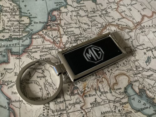 Chrome Keyring With Printed MG Logo 3 6 OBLONG - Picture 4 of 6
