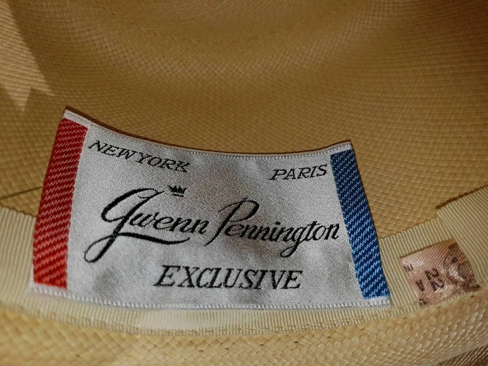 antique vintage straw hat FLAPPERS 1930 art deco theater Gwen Pennigton NY - Image 3 of 4