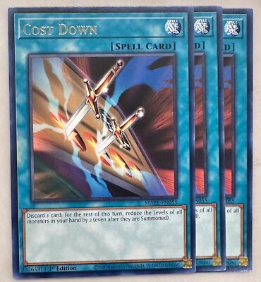 Yugioh! 3x Cost Down MAZE-EN055 Rare 1st Ed NM | eBay