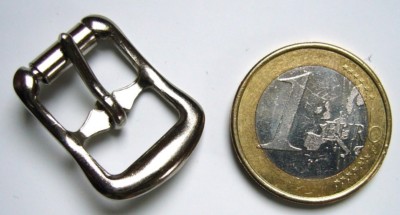 5 x Doppelschnalle mit Rolle, E/vernickelt ca.13mm