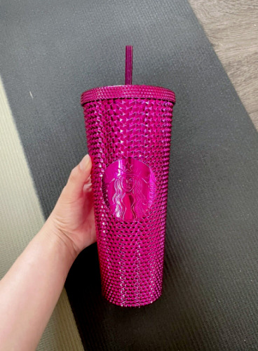 Starbucks Pink Gradient Studded Acrylic Tumbler Fall Winter  Holiday 2022 (24 oz - Venti): Tumblers & Water Glasses