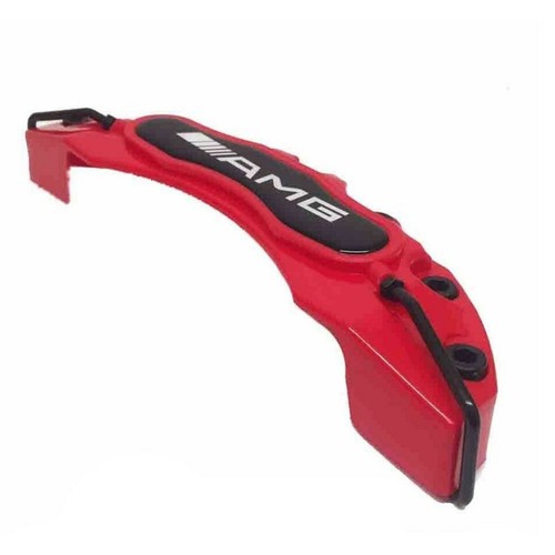 4x Red Universal Brake Caliper Covers for Mercedes AMG Emblem Rim Wheel Set - Foto 5 di 11