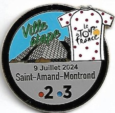 pin's sport cyclisme tour de france, étape de st amand montrond (maillot à pois)
