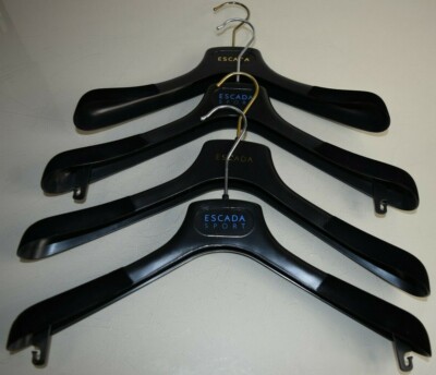ESCADA Hangers Set Of 4 for Suit Jacket Coat Sweater Blouse BLACK GOLD 