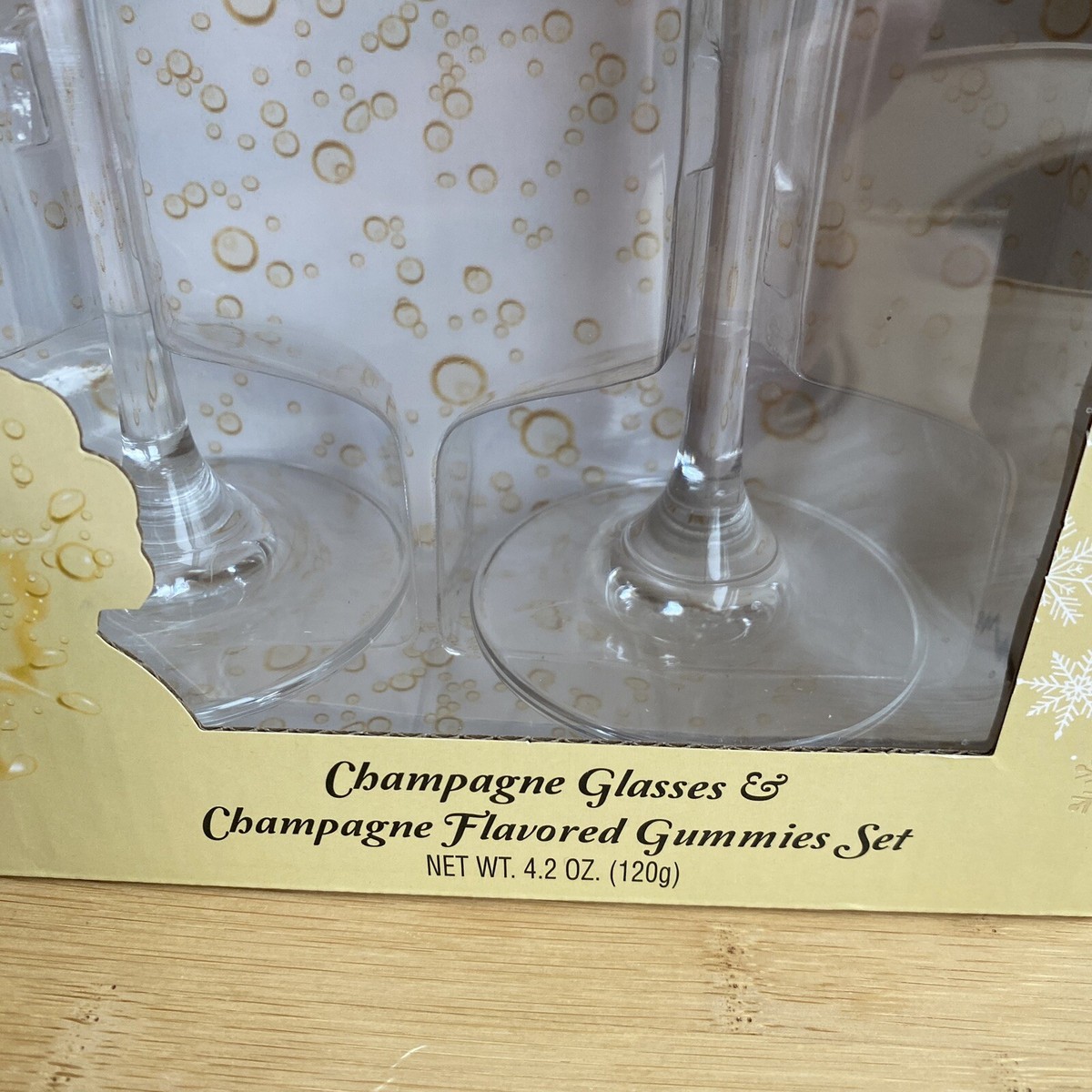 Olivia Sarah Confections Champagne Gummies & Glasses Gift Set NIB