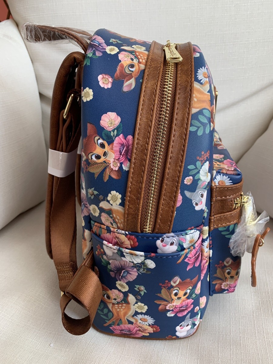 NWT Loungefly Disney Bambi Thumper Floral AOP Mini Backpack