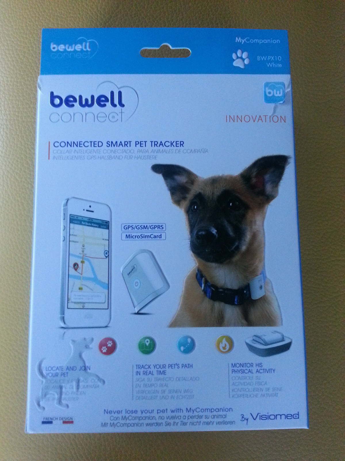 Collier connecté Bewell Connect BW-PX10 noir en silicone pour chien et chat