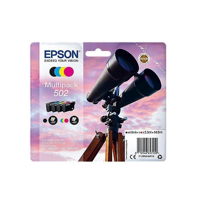 [Ref:C13T02V64010] EPSON Multipack encre original N° 502 C13T02V6 noir cyan