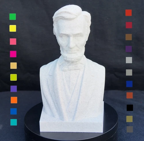ABRAHAM LINCOLN BUST STATUE ROCK FIGURINE SCULPTURE ART CIVIL WAR 3D PRINTED