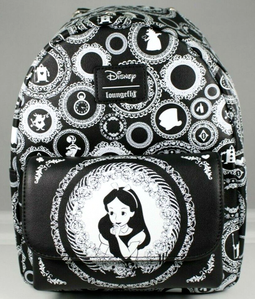 Loungefly Alice In Wonderland Icons Mni Backpack Womens Faux Leather New 2021