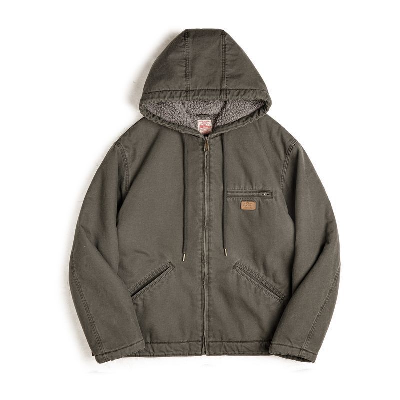 Men's Retro J141 Active Jacket Winter Warm Lamb Wool Hooded Men's Retro J141 Active Jacket Winter Warm Lamb Wool Hooded