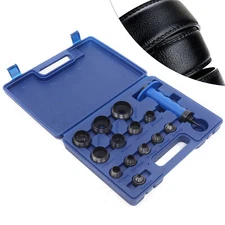 Hollow Punch Tool Set Leather Kit Gasket Hole Rubber Cutter Kit with Storage Box