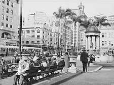 8" x 10" 1941 Photo View of Square in Midtown. San Diego, California