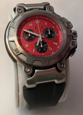 Rare Oakley Crankcase Watch Brand New W/tags Red Dial Black Strap