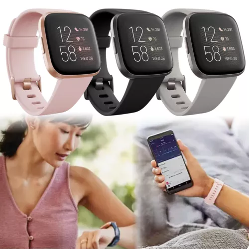 New Fitbit Versa 2 Fitness Health Smartwatch Heart Rate Monitor Activity Tracker
