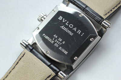 Exc+5]Box BVLGARI Assioma AA39S Date Navy Quartz Unisex