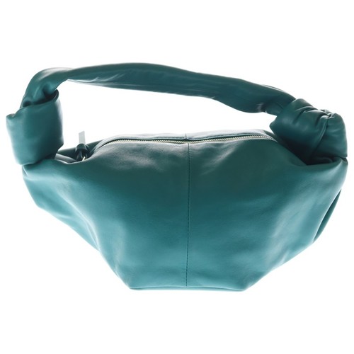 BOTTEGA VENETA Double Knot Handbag Mini Bag Turquoise Blue Leather Gold Used 13f