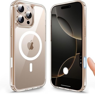 iPhone 16 Pro Max Case with Camera Control Capture Button, Slim Magnetic Clear C