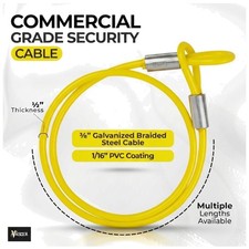 Tough Steel Security Cable with Looped Ends, 10ft