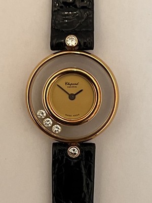 Chopard Ladies Happy Diamonds 18K Yellow Gold Watch Reference 20/4802