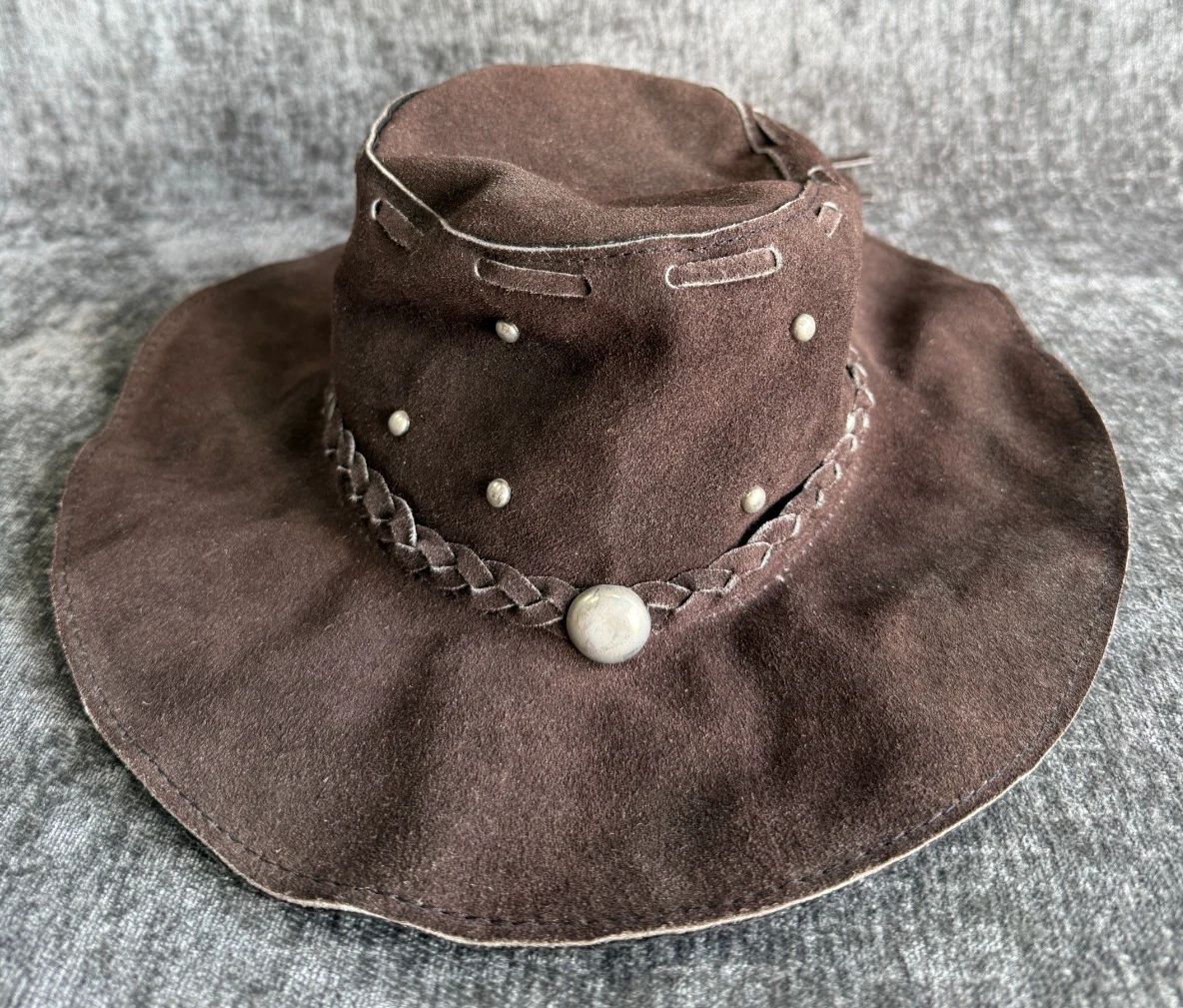Mens Sz Small Floppy Western Leather Suede Hat Brown Bucket Cowboy
Opens in a new window or tab