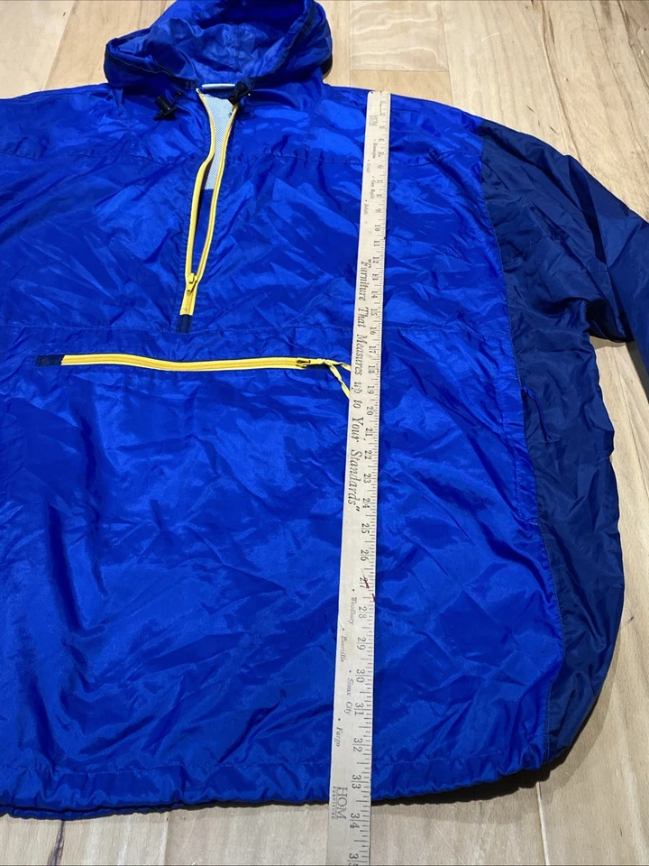Chaqueta de Lluvia Rompevientos Pro Spirit DE COLECCIÓN 3XL Azul 1/2 Cremallera Bolsillo Cordones Foto 3 de 4