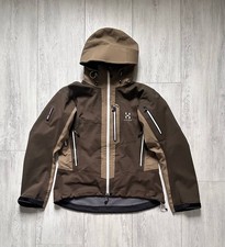 Giacca outdoor Haglofs Gore Tex Recco Couloir Soft Shell marrone donna XL