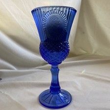Vintage AVON Fostoria Cobalt Blue Glass Goblet Martha Washington
