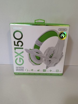 New Sentry GX150 Green & White Wired Gaming Headset, Sealed and Unopened 