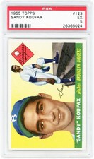 Sandy Koufax Brooklyn Dodgers 1955 Topps #123 PSA Authenticated 5 Rookie Card
