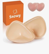 SNOWY Sticky Bra Inserts Instant Breast Lift, Washable - SIZE LARGE - Beige