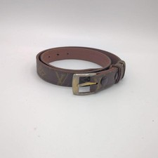 Louis Vuitton Authentic Monogram Belt Mens Length 90cm Color Brown Leather