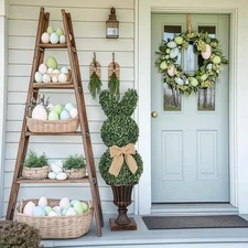 Artificial 39" Decorative Rabbit Topiary Tree Faux Boxwood Indoor Outdoor Plant