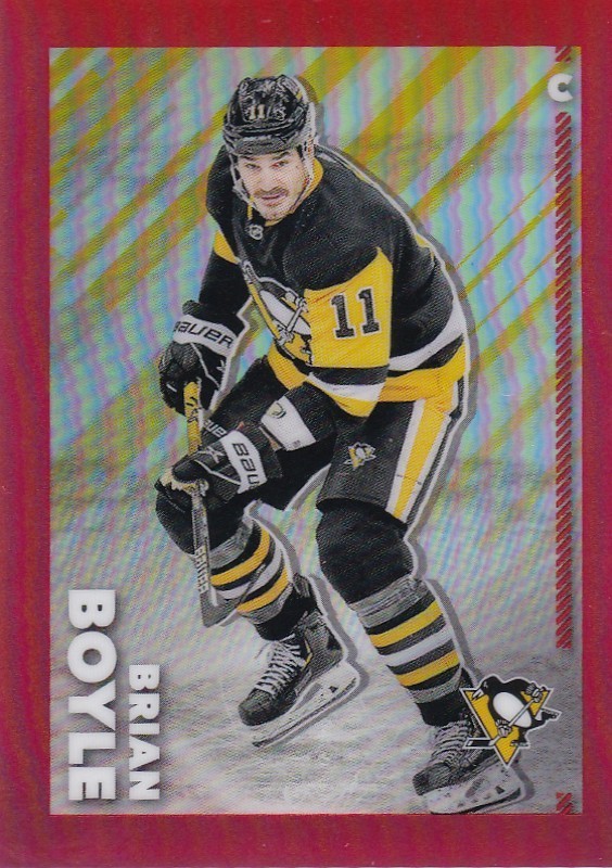 2022-23 TOPPS CHROME NHL STICKER SP RED REFRACTOR #386 BRIAN BOYLE /5 MADE